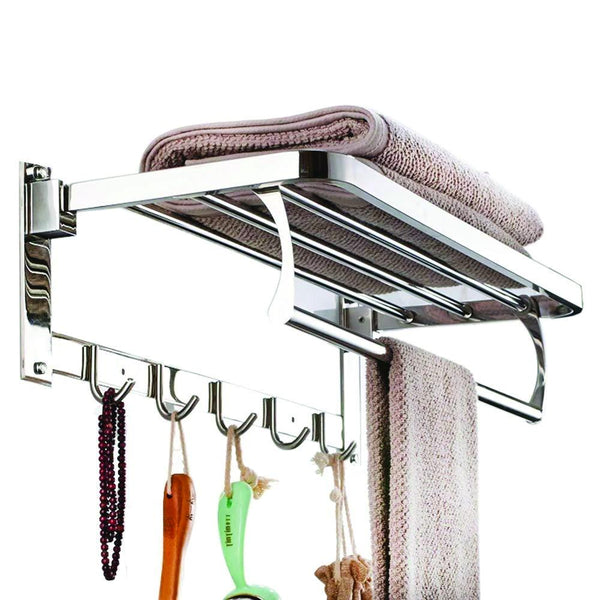 Stainless Steel Folding Towel Rack & Bar – 18 Inch