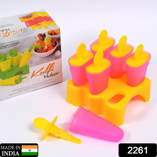 Kulfi Maker Moulds Set – 6-Piece Plastic Homemade Kulfi Mould Set for Freezer Use