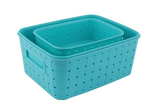 Smart Baskets For Storage(Set Of 3) Sky Blue