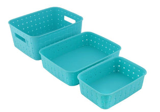 Smart Baskets For Storage(Set Of 3) Sky Blue