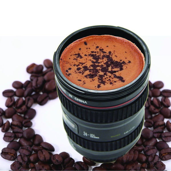 Camera Lens Coffee Mug Flask with Lid – Unique Photography-Inspired Travel Mug