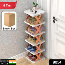 6-Layer Foldable Shoe Rack – Adjustable Plastic Organizer for Space-Saving Storage