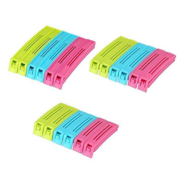 Plastic Snack Bag Clip Sealer Set – 18 Multicolour Clips for Food Storage