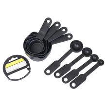 Plastic Measuring Cups And Spoons (8 Pcs Black)