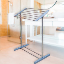 Multi-Functional Single Tier Mobile Towel Rack – Foldable Stainless Steel & Plastic Cloth Dryer Stand for Indoor & Outdoor Use