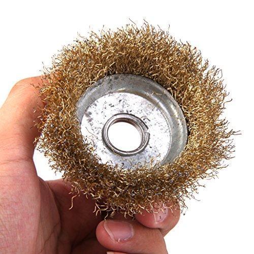 Wire Wheel Cup Brush (Gold) – Heavy-Duty Cleaning Tool for Metal, Wood, and Surface Preparation