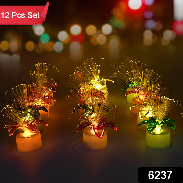 6237 Fiber Optic Light Mini Color Change Led Table Centerpieces  Light Up Candle - Pack Of 12