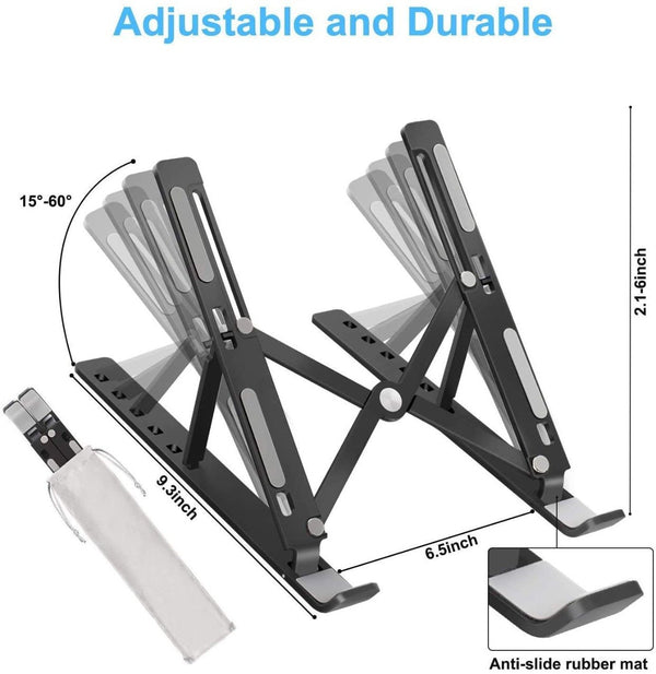 Adjustable Laptop Stand - Foldable Legs with High-Quality Fiber for Easy Portability and Stability.