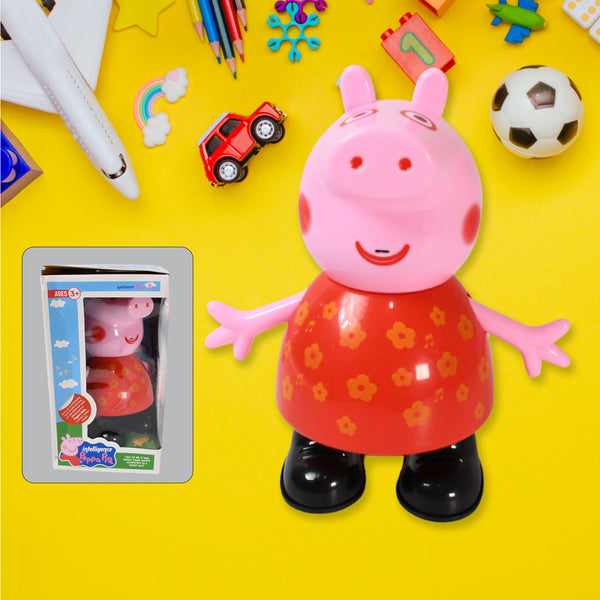 Pig Pretend Play Toy – Movable Hands and Legs, Soft Rubber Material, Fun Gift for Kids (1 Pc, Battery Not Included)