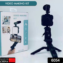 Vlogging Kit for Video Making - Mic, Mini Tripod, LED Light, & Phone Holder Clip