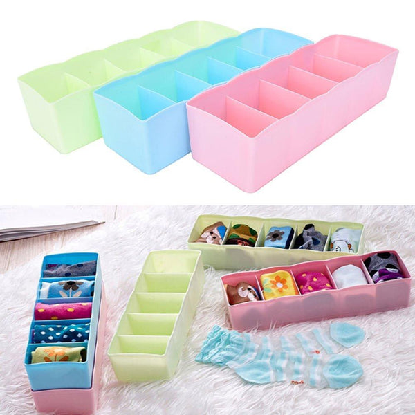 5-Compartment Storage Box – Sock, Handkerchief & Underwear Organizer (Pack of 2)