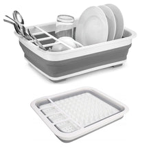 Collapsible Silicone Dish Drying Rack with Utensil Holder