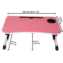 Multi-Purpose Foldable Laptop Desk with Non-Slip Legs – Study, Reading, and Work Table Tray (Pink)