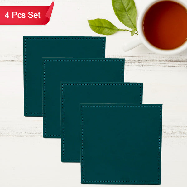 Square Tea Coaster - Dining Table Decor Accessories - Coaster For Dining Table For Hot Pots Coasters For Cups Durable And Long-lasting Leather Coffee Table For Home Or Office Use (1 Pc  4 Pc)