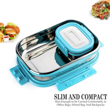 Premium Stainless Steel Lunch Box For Kid 2 Containers Lunch Box Perfect Size Meal Lunch Box Set For Office School And Travelling Tiffin Box (1000 Ml+ 200 Ml Approx)