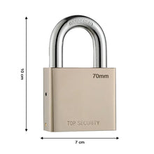 Heavy Steel Premium Square Padlock 70mm with 4 Keys – Multipurpose Hardened Shackle Padlock for Door, Gate, and Shutter