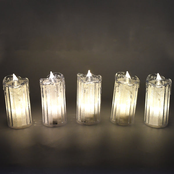 24 Pc Flameless And Smokeless Decorative Melting Candles Led Tea Light Candle Flickering Electronic Candle