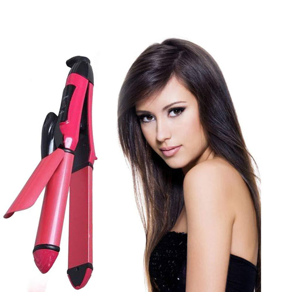 2 In 1 Hair Straightener And Curler Machine For Women Curl Straight Hair Iron