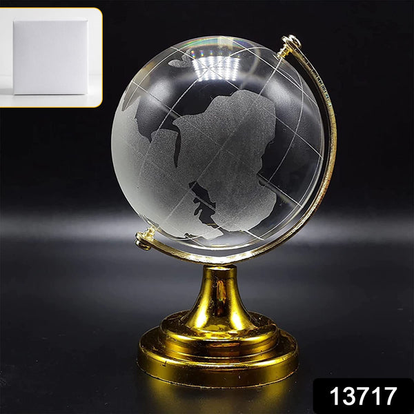 Crystal Globe World Map 50mm with Golden Stand (1 Pc)