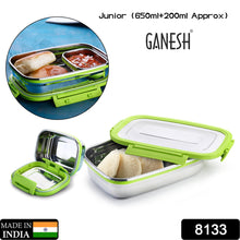 8133 Ganesh Junior Stainless Steel Lunch Pack For Office  School Use