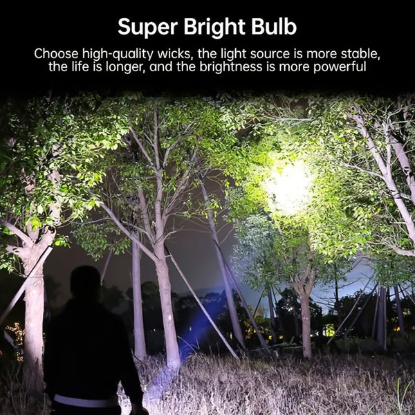 Portable USB Rechargeable COB 7-LED Flashlight – Handheld Torch with Side Light (1 Pc).