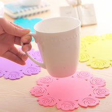 5976 Kitchen Gadget Accessories Plate Cup Mat Rose Simple Circular Coasters For Kitchen Cafe Restaurant Placemats For Dining Table Coasters Tabletop Protection Anti-scald Easy To Clean (1 Pc)