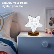 Star Shape Crystal Diamond Lamp – Cordless, USB Rechargeable, 3-Way Dimmable, Touch Control, Luxury Decorative Nightstand Lamp for Bedroom, Living Room, Party, and Restaurant Decor