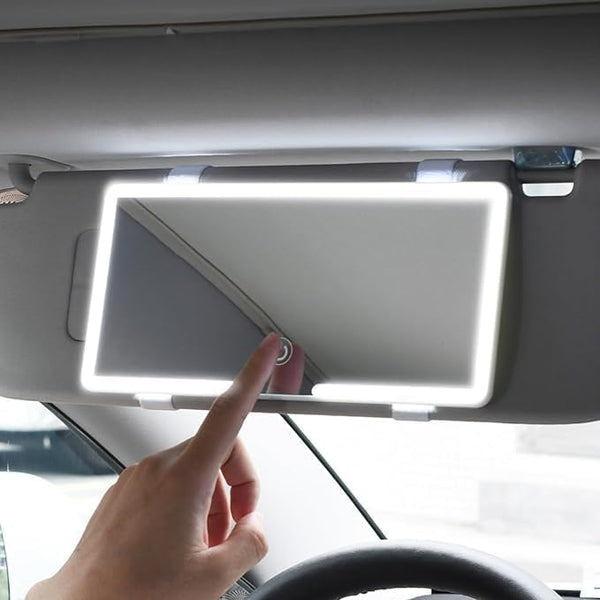 LED Car Vanity Mirror with Touch Dimming | Rechargeable Sun Visor Makeup Mirror with 3 Light Modes Top Trendy Essentials