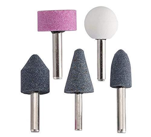 5 Pcs Shank Abrasive Mounted Stone Set - Multicolor, Ideal for Grinding and Polishing.