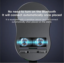 5-in-1 Wireless Induction Bluetooth Speaker Stand | Foldable Phone Holder, Power Bank & RGB Ambient Light (Black) Top Trendy Essentials