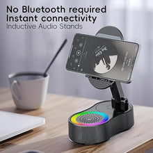 5-in-1 Wireless Induction Bluetooth Speaker Stand | Foldable Phone Holder, Power Bank & RGB Ambient Light (Black) Top Trendy Essentials