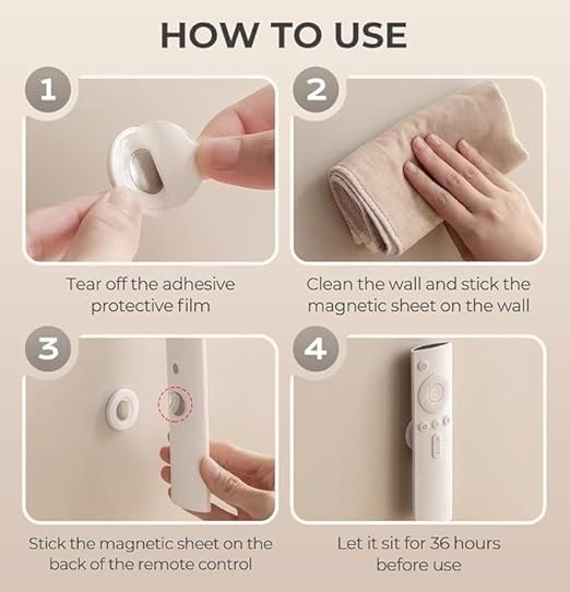 Magnetic Remote Control Holder Wall Mount | Strong Self-Adhesive TV Remote Organizer (Pack of 4) Top Trendy Essentials