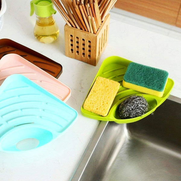 Triangular Sink Strainer Basket – Multi-Functional Corner Drain Shelf