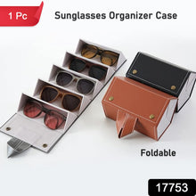 5-Slot Sunglasses Organizer Box – Foldable Travel Case for Spectacles & Sunglasses Storage