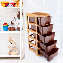 5-Tier Plastic Modular Drawer System – Multi-Purpose Storage Organizer (Brown)