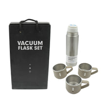 Stainless Steel Vacuum Flask - 500ml, 3 Steel Cups, Coffee/Hot Drink/Cold Water, Travel & Gifting Use