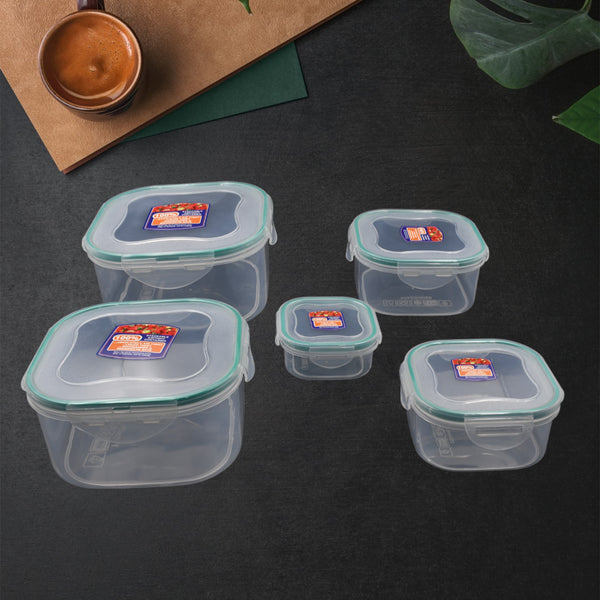 5498 Kitchen Containers Set Fridge Storage Boxes Plastic Containers For Kitchen Organizer Kitchen Accessories Items For Storage Organizer Snap-seal (Lunch Boxstorage Organizer) (5 Ps Set)