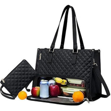 2-in-1 Tote Bag with Matching Pouch | Large Capacity Faux Leather Work & Lunch Shoulder Bag Top Trendy Essentials