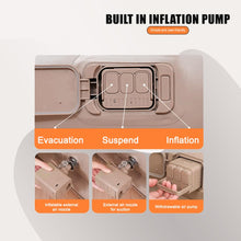 Cockatoo inflatable product with built-in inflation pump and evacuation system on a white background.