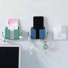 Wall-mounted Mobile Charging Holder With Dual Hooks (1 Pc) Wukusy