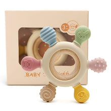 Baby Silicone & Wooden Teething Toy Ring | BPA-Free Grasping Teether for Infants (0–12 Months) Top Trendy Essentials