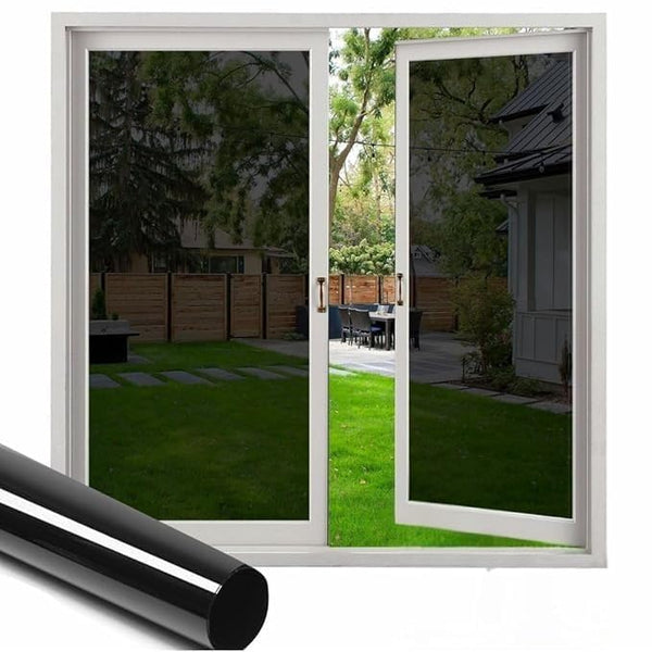 Privacy Window Glass Film | Self-Adhesive Frosted Black Window Vinyl for Home & Office (30 × 300 cm) Top Trendy Essentials