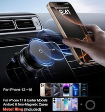 Tetpino Magnetic Car Phone Holder – Ultra Vacuum Suction Cup Mount with Strong Magnetic Grip, 360° Adjustable Dashboard Cell Phone Mount Stand for iPhone & Android – for Smooth Surfaces (Black)|B0FD77TT7H