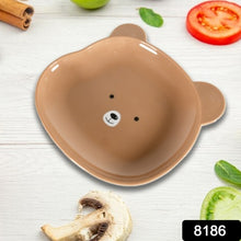 Bear Shaped Food Serving Plate - Durable Cartoon Snack Plate for Fruits and Desserts (1 Pc)