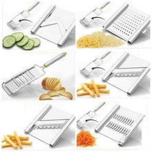 6-in-1 Stainless Steel Kitchen Chips Chopper – Cutter, Slicer & Grater with Handle