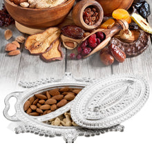 Plastic Peacock Dry Fruit Serving Tray with Silver Finish