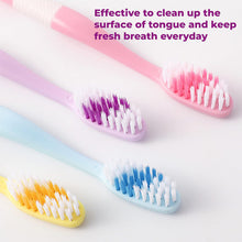 2-in-1 Toothbrush with Tongue Scraper – Soft Bristles, Long Handle (8 Pcs)