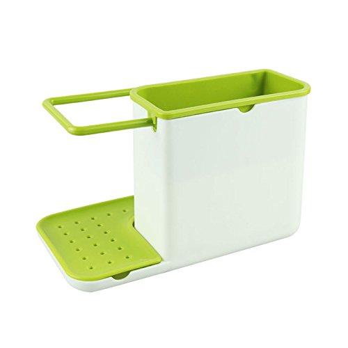 Plastic 3-in-1 Kitchen Sink Organizer Stand – Dishwasher Liquid Dispenser and Storage Solution