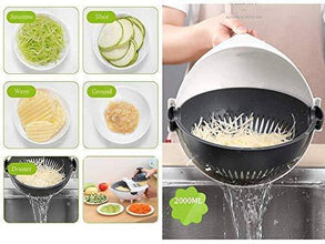 10-in-1 Vegetable & Fruit Cutter with Rotating Drain Basket