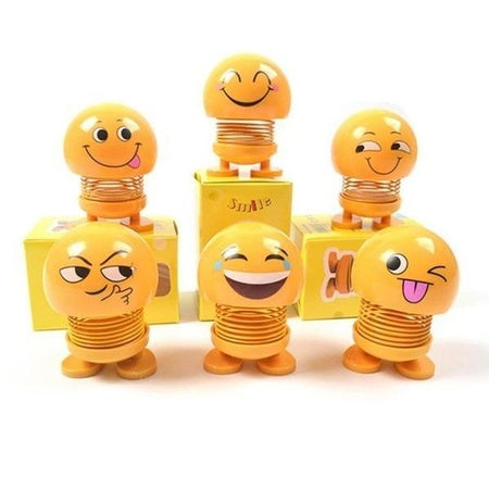 Emoticon Smiling Face Spring Doll – Fun Desk or Home Decor